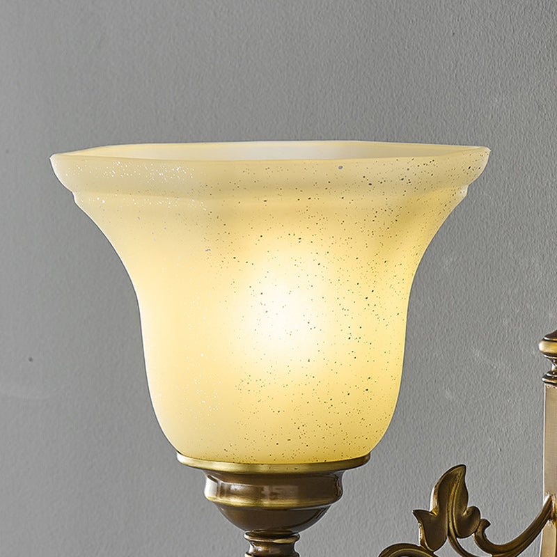 Brass Glass Horn Shape Wall Lamp