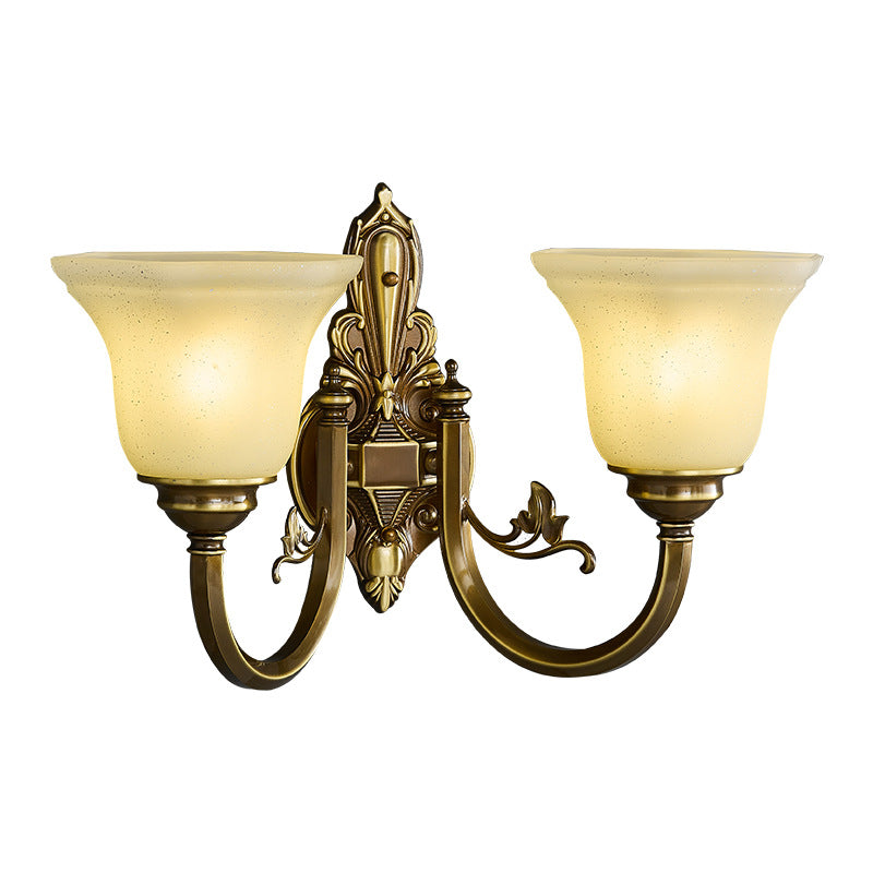 Brass Glass Horn Shape Wall Lamp