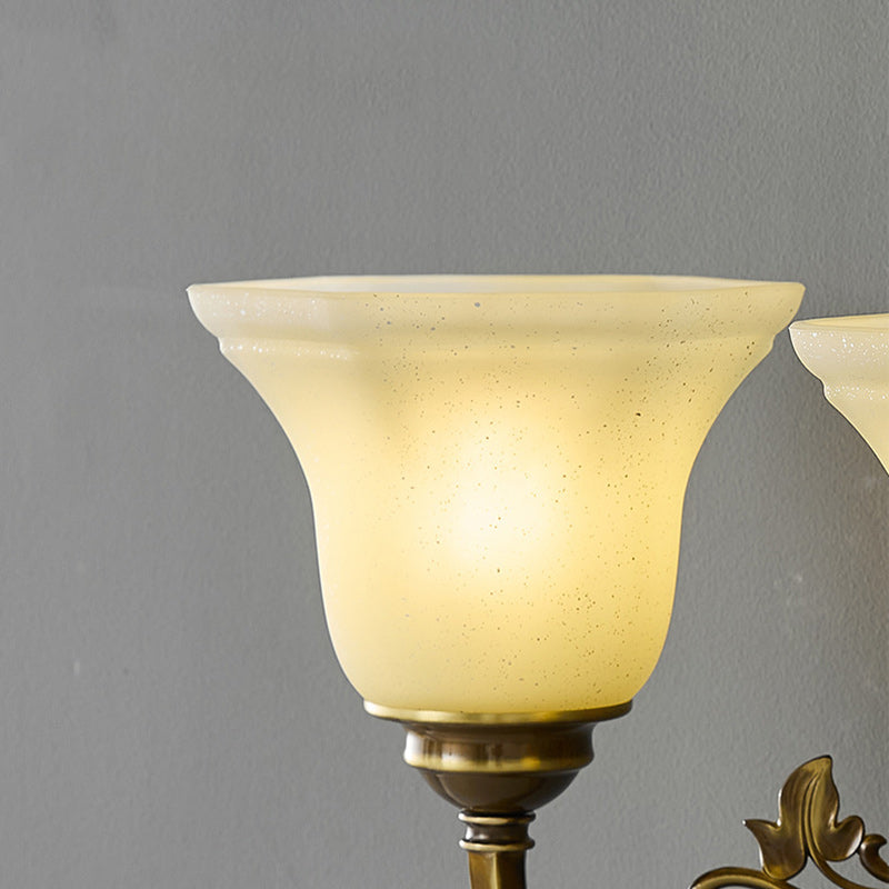 Brass Glass Horn Shape Wall Lamp