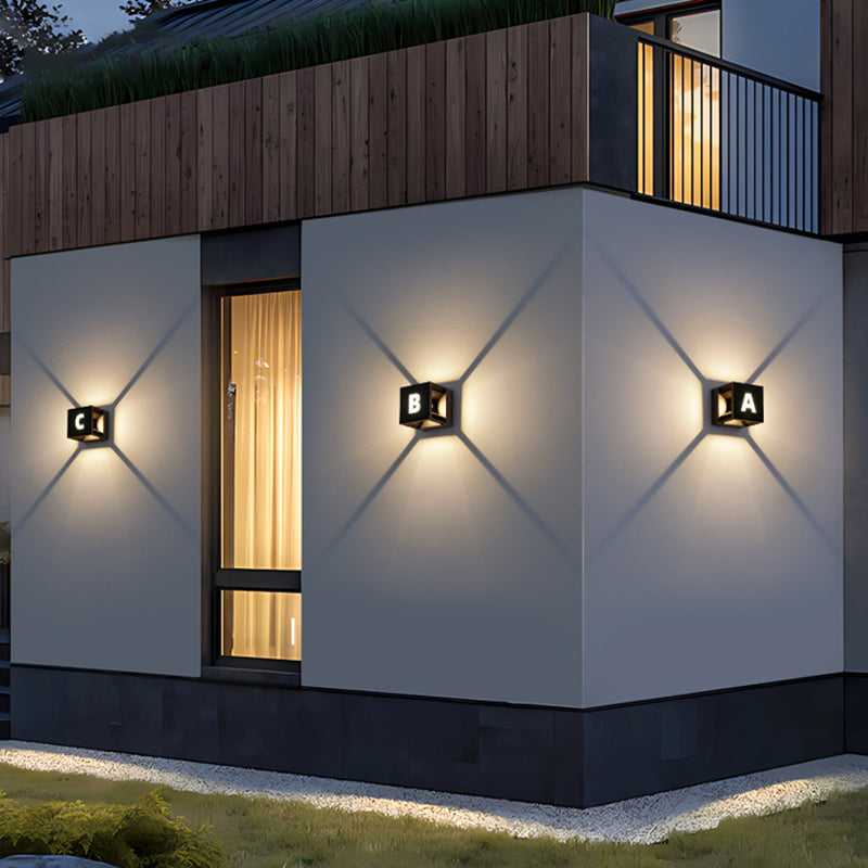Aluminum ABS Cube Patio Outdoor Light