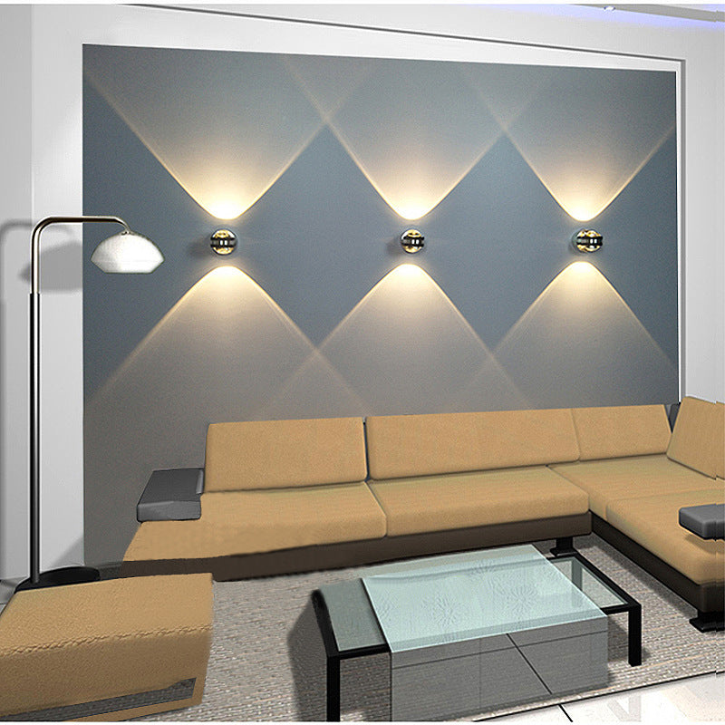 Aluminum Crystal Ball Hallway Wall Lamp