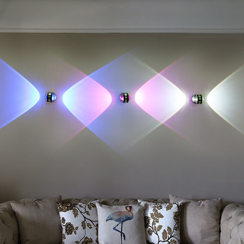 Aluminum Crystal Ball Hallway Wall Lamp