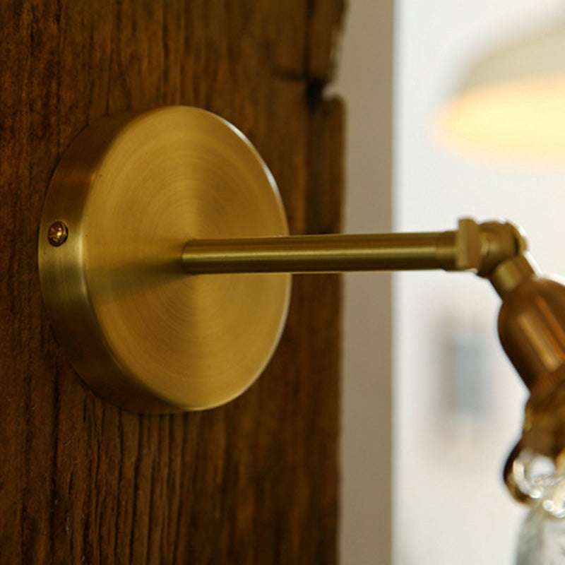 Copper Glass Conic Bedside Wall Lamp