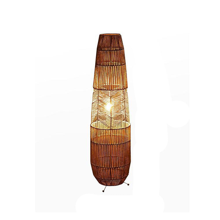Traditional Japanese Weaving Iron Floor Lamp
