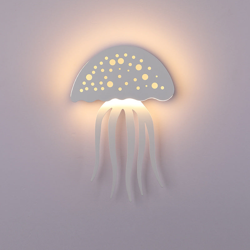 Iron Acrylic Jellyfish Bedroom Wall Lamp