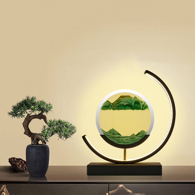 Rechargeable Metal Acrylic Round Table Lamp