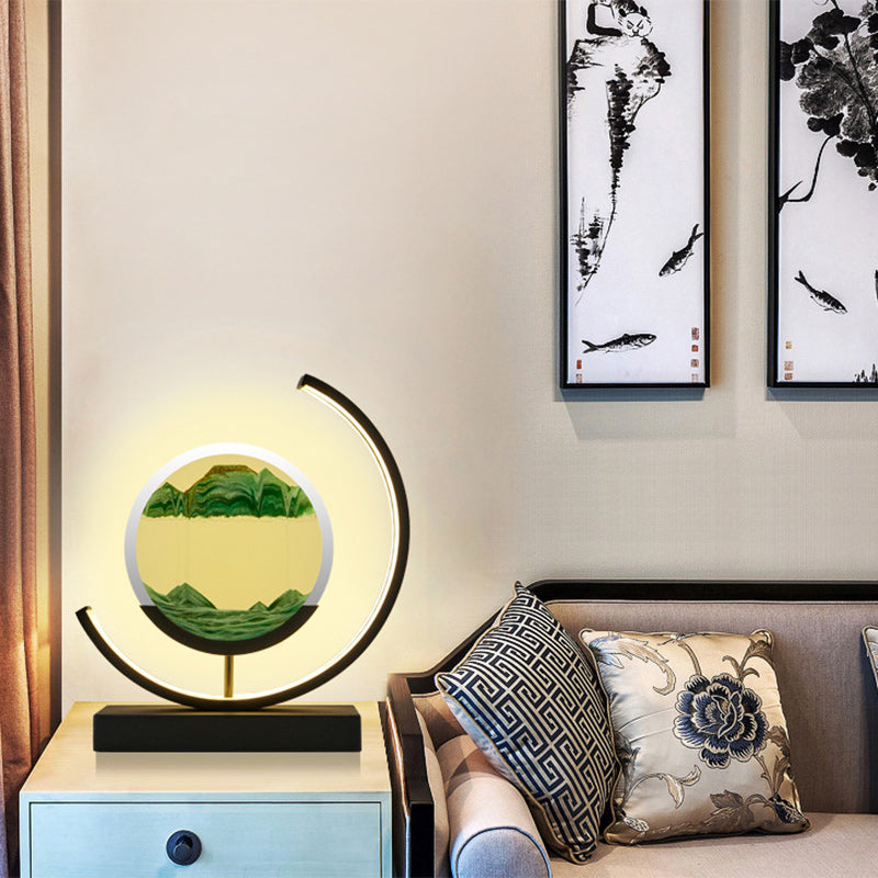 Rechargeable Metal Acrylic Round Table Lamp