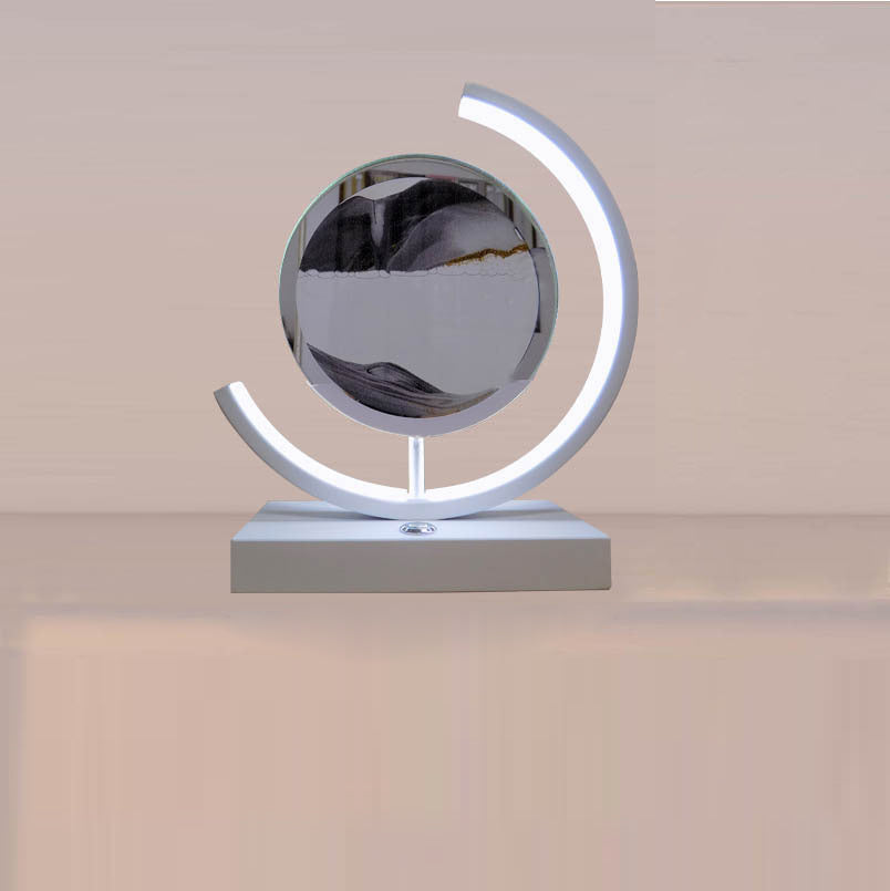 Rechargeable Metal Acrylic Round Table Lamp