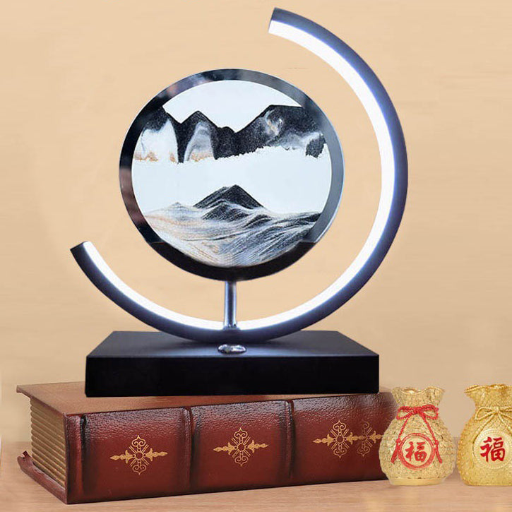 Rechargeable Metal Acrylic Round Table Lamp