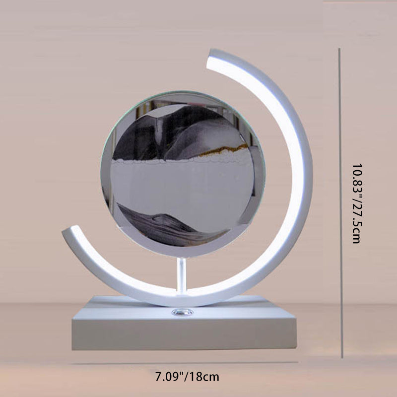Rechargeable Metal Acrylic Round Table Lamp