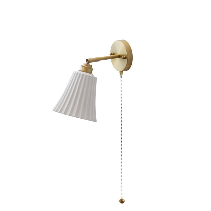 Brass Ceramic Horn Zipper Wall Lamp