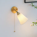 Brass Ceramic Horn Zipper Wall Lamp