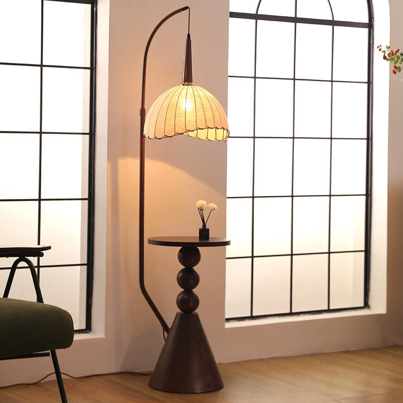 Contemporary Retro Wood Iron Floor Lamp