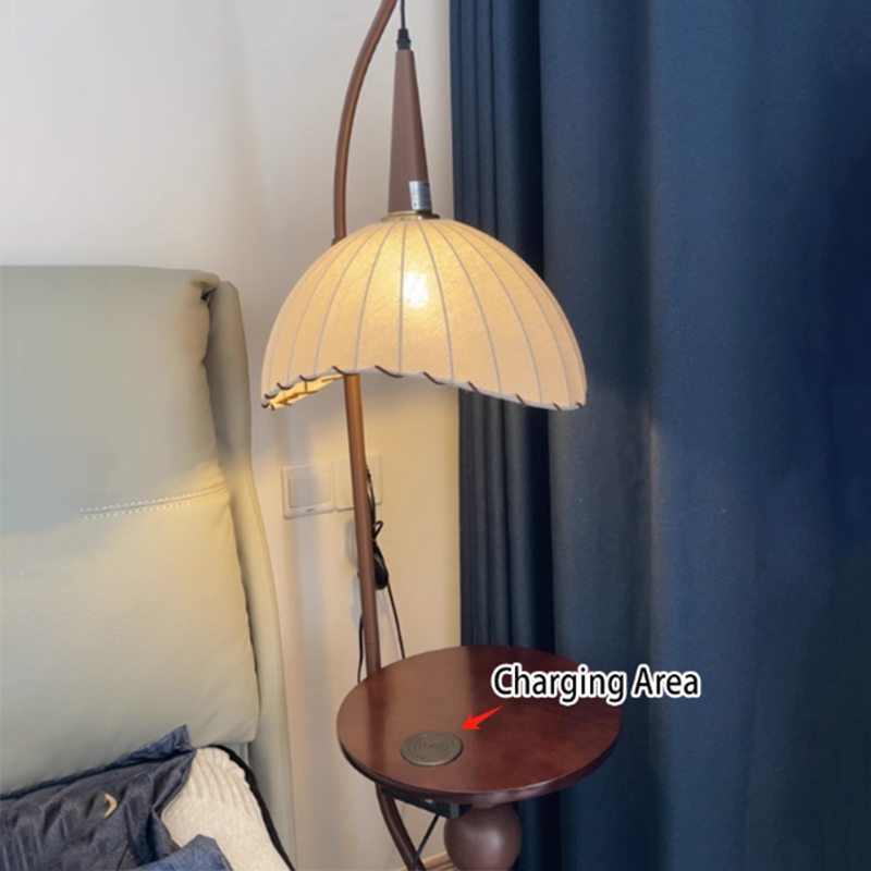 Contemporary Retro Wood Iron Floor Lamp