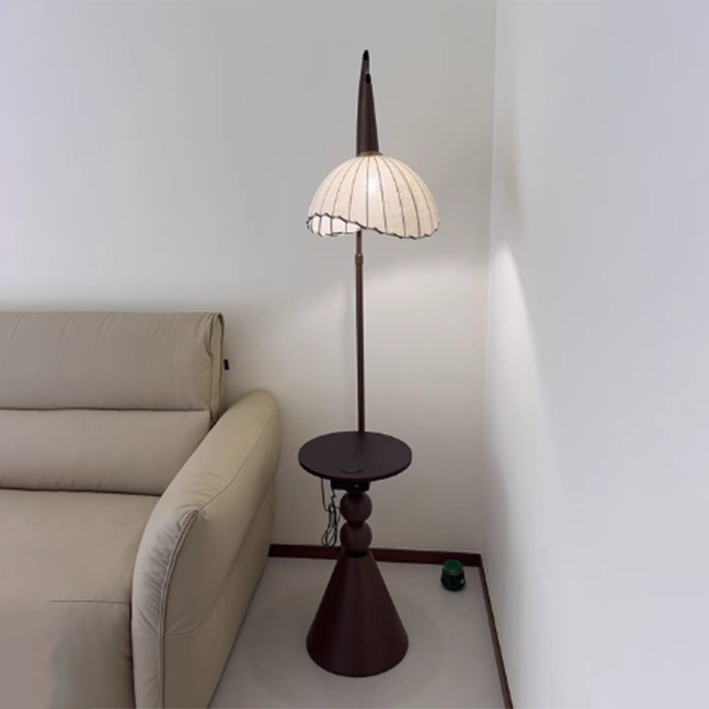 Contemporary Retro Wood Iron Floor Lamp