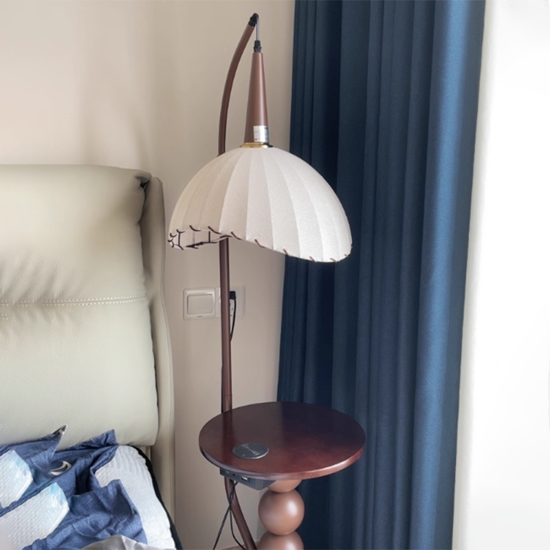 Contemporary Retro Wood Iron Floor Lamp