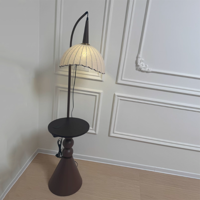 Contemporary Retro Wood Iron Floor Lamp