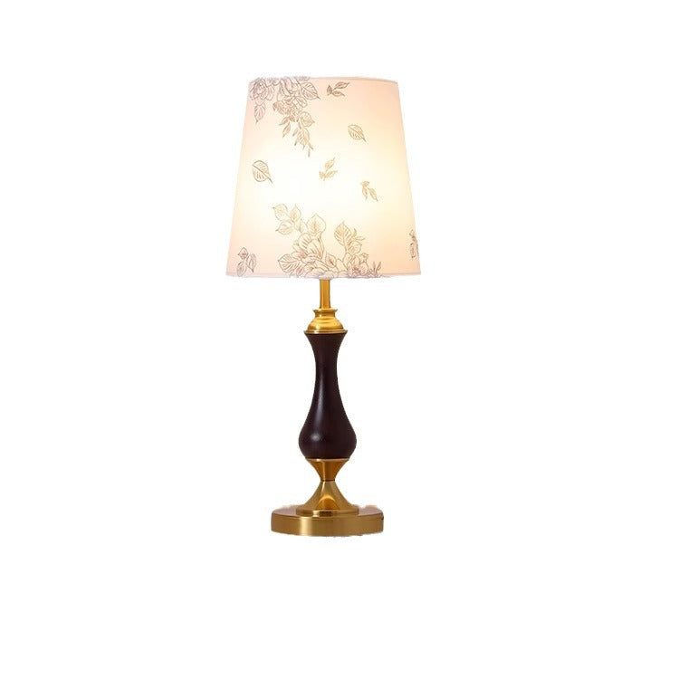 Solid Wood Metal Fabric Table Lamp