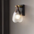 Iron Brass Glass Leather Wall Lamp