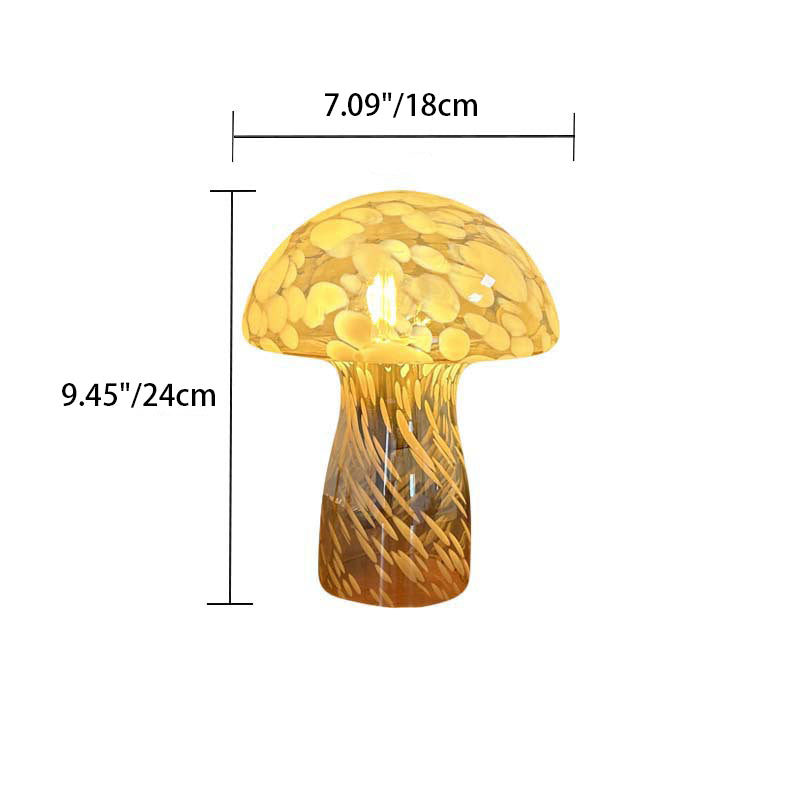 Glass Mushroom Dome Bedside Table Lamp