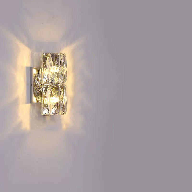 Stainless Steel Crystal Strip 6-Light Wall Lamp