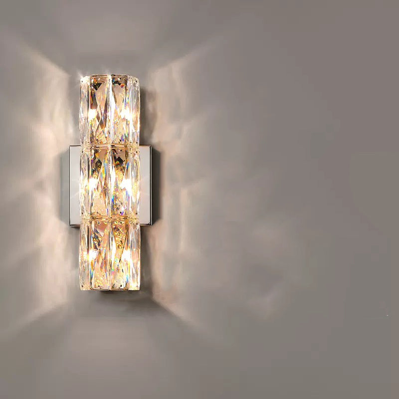 Stainless Steel Crystal Strip 6-Light Wall Lamp