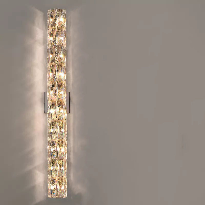 Stainless Steel Crystal Strip 6-Light Wall Lamp