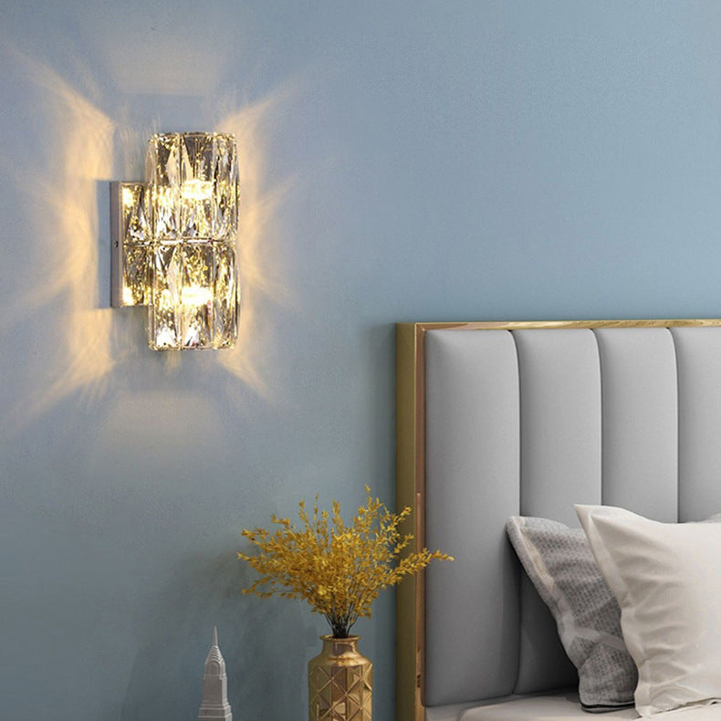 Stainless Steel Crystal Strip 6-Light Wall Lamp
