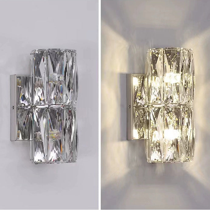 Stainless Steel Crystal Strip 6-Light Wall Lamp