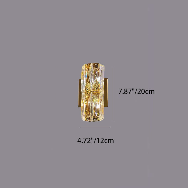 Stainless Steel Crystal Strip 6-Light Wall Lamp
