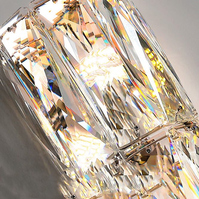 Stainless Steel Crystal Strip 6-Light Wall Lamp