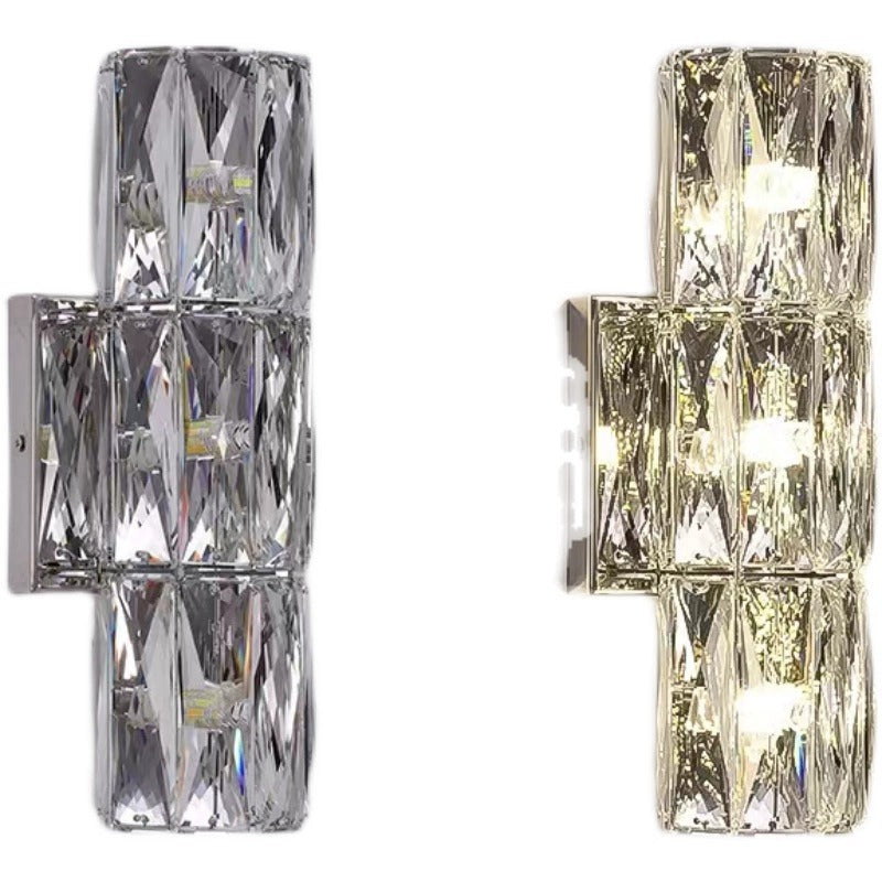 Stainless Steel Crystal Strip 6-Light Wall Lamp