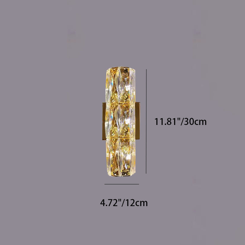Stainless Steel Crystal Strip 6-Light Wall Lamp