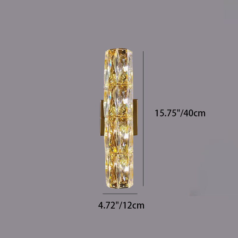 Stainless Steel Crystal Strip 6-Light Wall Lamp