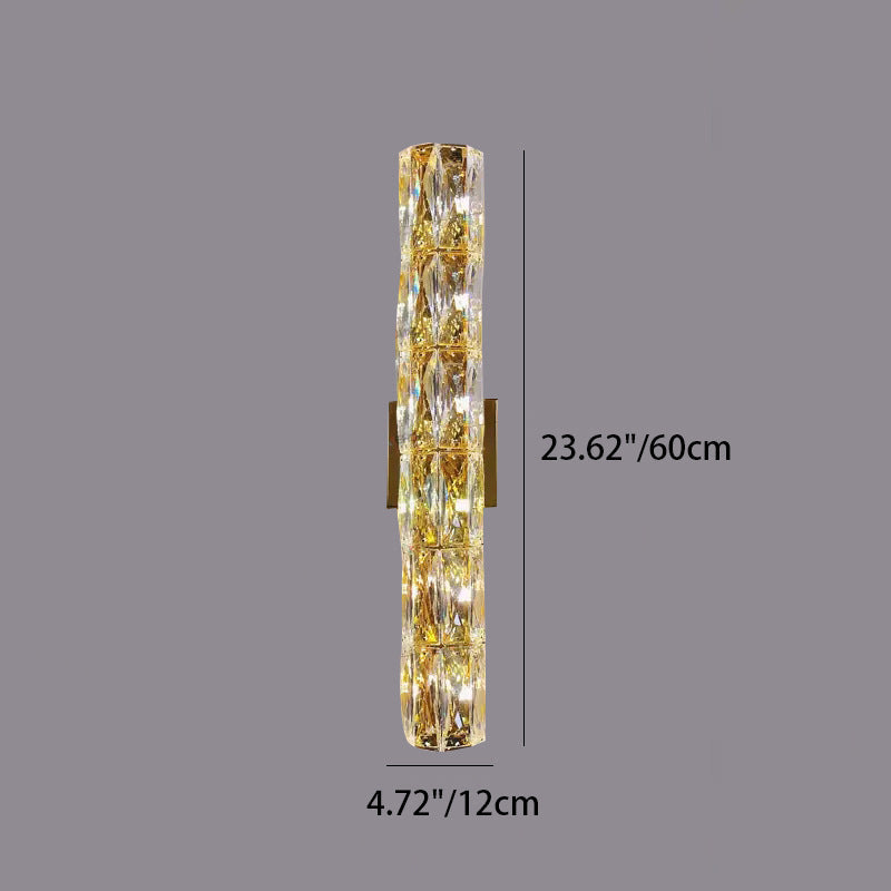 Stainless Steel Crystal Strip 6-Light Wall Lamp