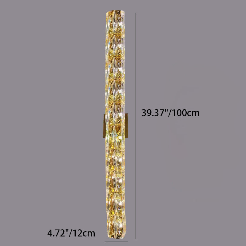 Stainless Steel Crystal Strip 6-Light Wall Lamp