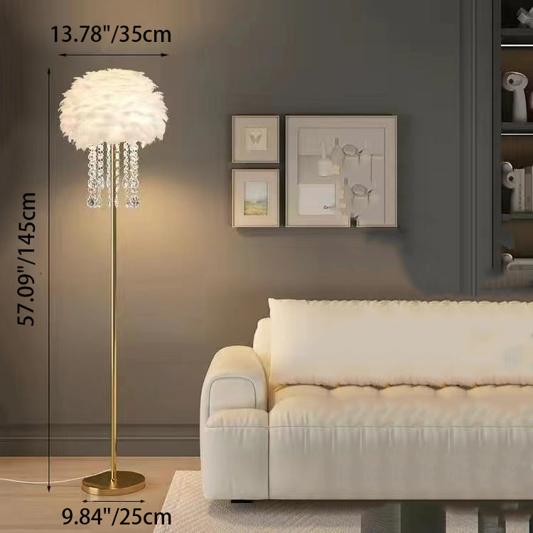 Contemporary Nordic Iron Feather Floor Lamp