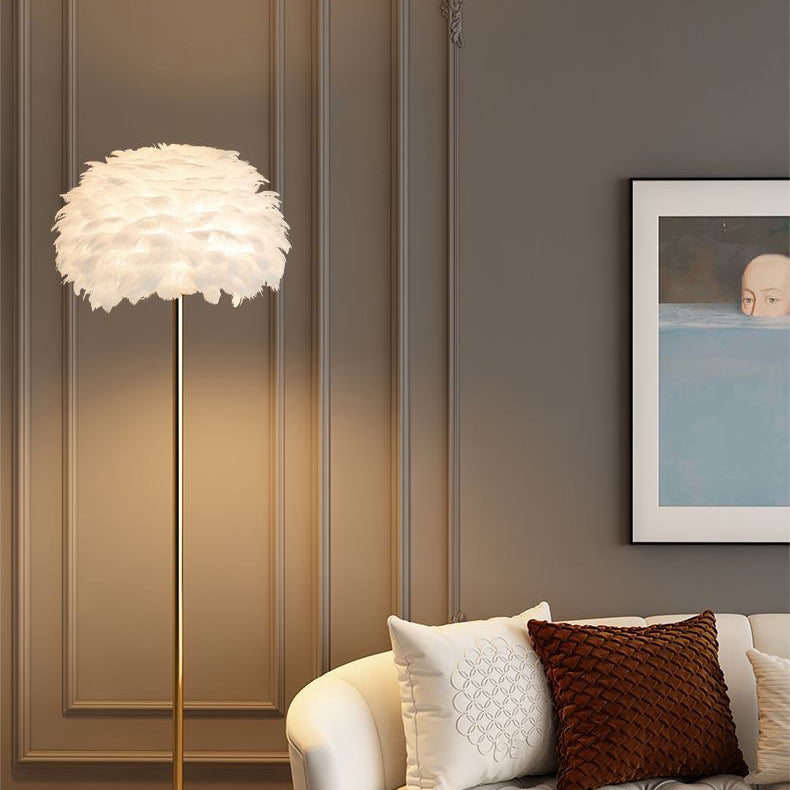 Contemporary Nordic Iron Feather Floor Lamp