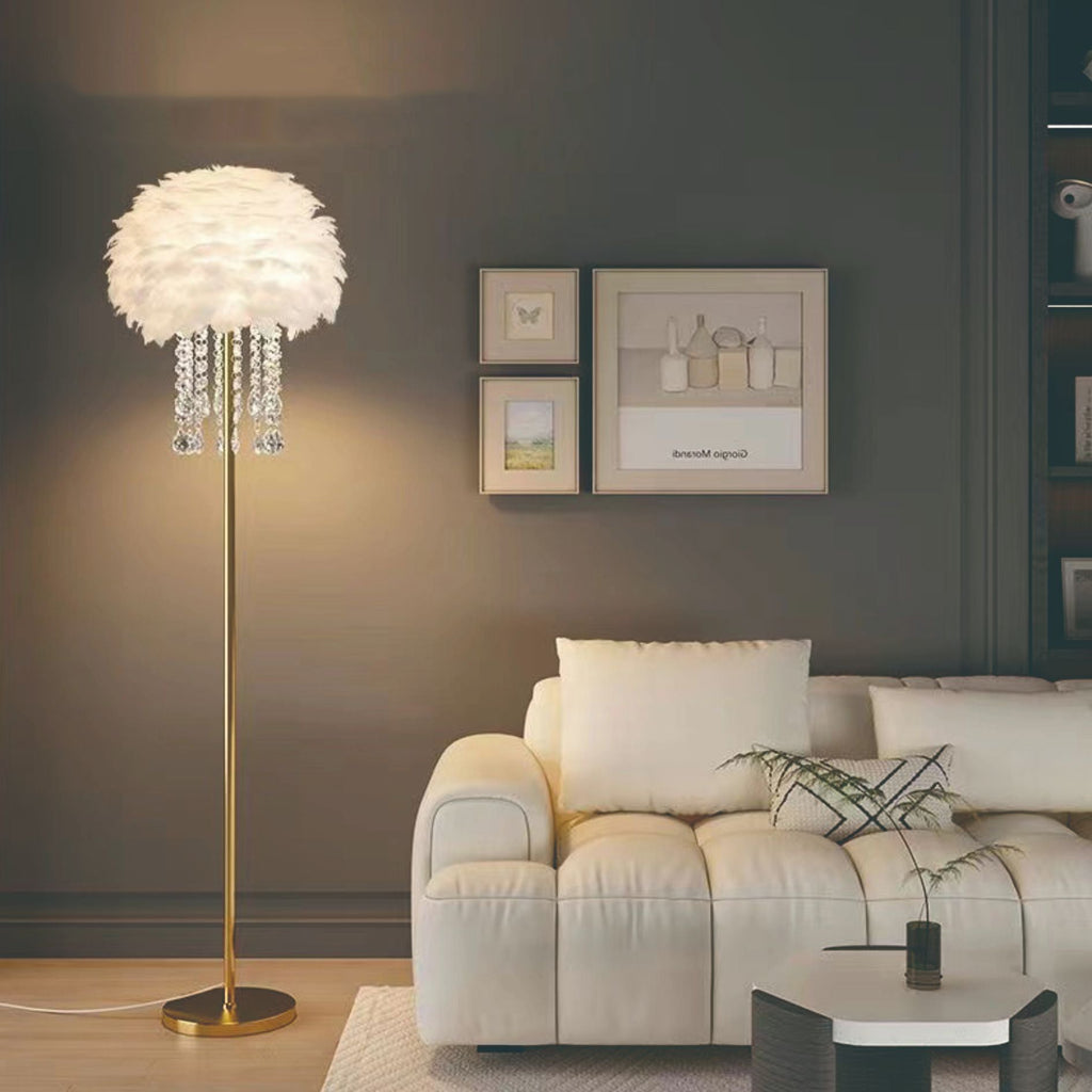 Contemporary Nordic Iron Feather Floor Lamp