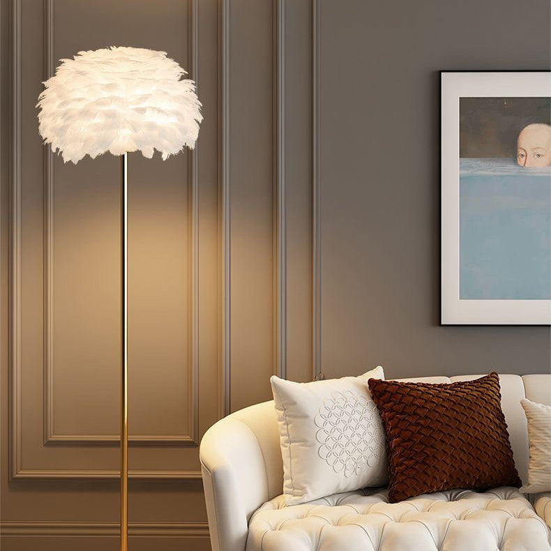 Contemporary Nordic Iron Feather Floor Lamp