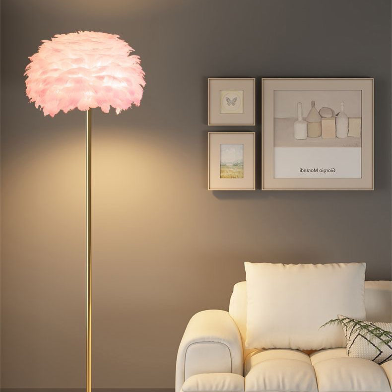 Contemporary Nordic Iron Feather Floor Lamp