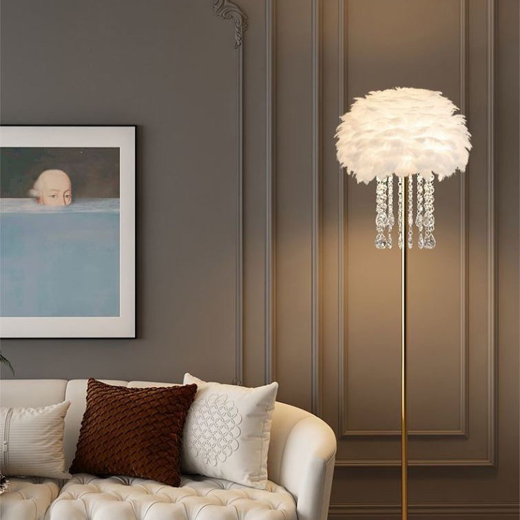 Contemporary Nordic Iron Feather Floor Lamp