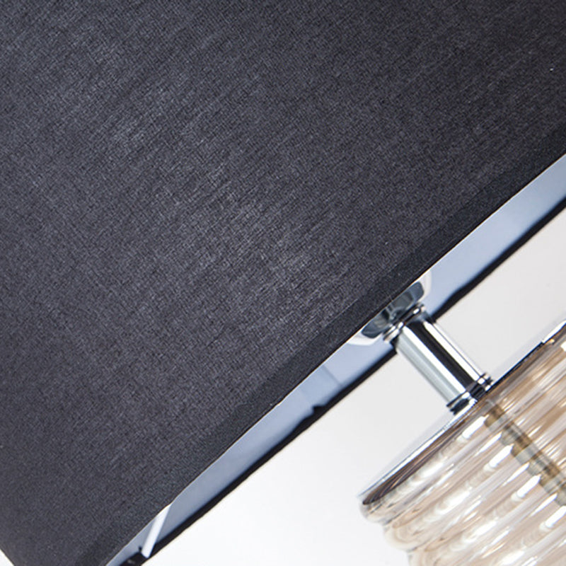 Glass Fabric Crystal Cylinder Table Lamp