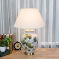 Fabric Copper Ceramic Pot Table Lamp