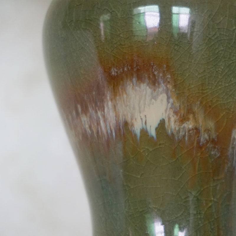 Ceramic Metal Fabric Column Table Lamp