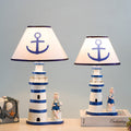 Coastal Wood Fabric Kids Table Lamp