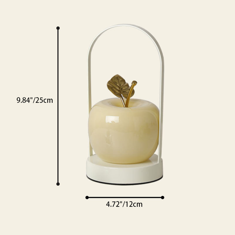 Rechargeable Iron Glass Apple Table Lamp
