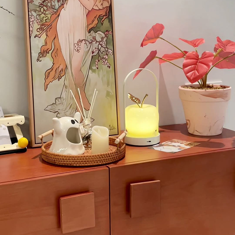Rechargeable Iron Glass Apple Table Lamp