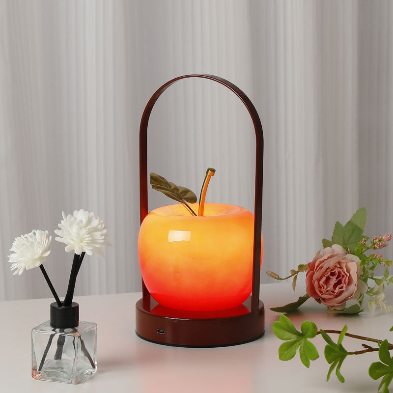 Rechargeable Iron Glass Apple Table Lamp