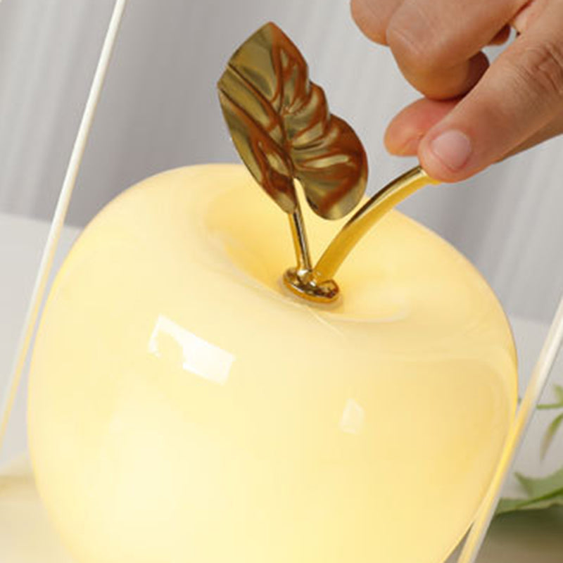 Rechargeable Iron Glass Apple Table Lamp